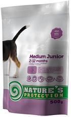 NATURES PROTECTION SP Medium Junior vidutinio dydžio veislių jaunų šuniukų pašaras,500g x2